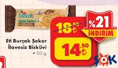 ETİ BURÇAK ŞEKER İLAVESİZ BİSKÜVİ 50 G